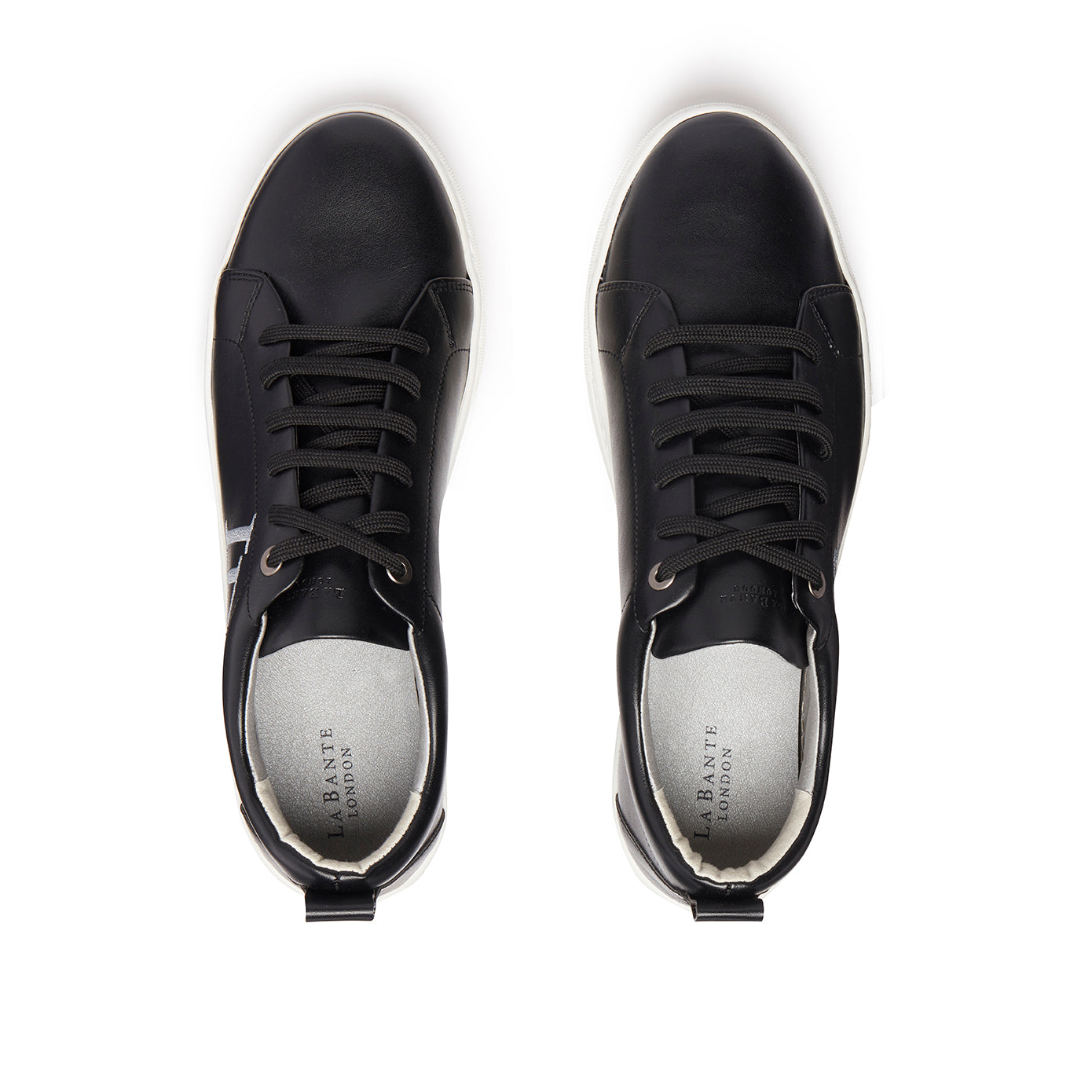 LB Black Apple Leather Sneakers Men - Image 4