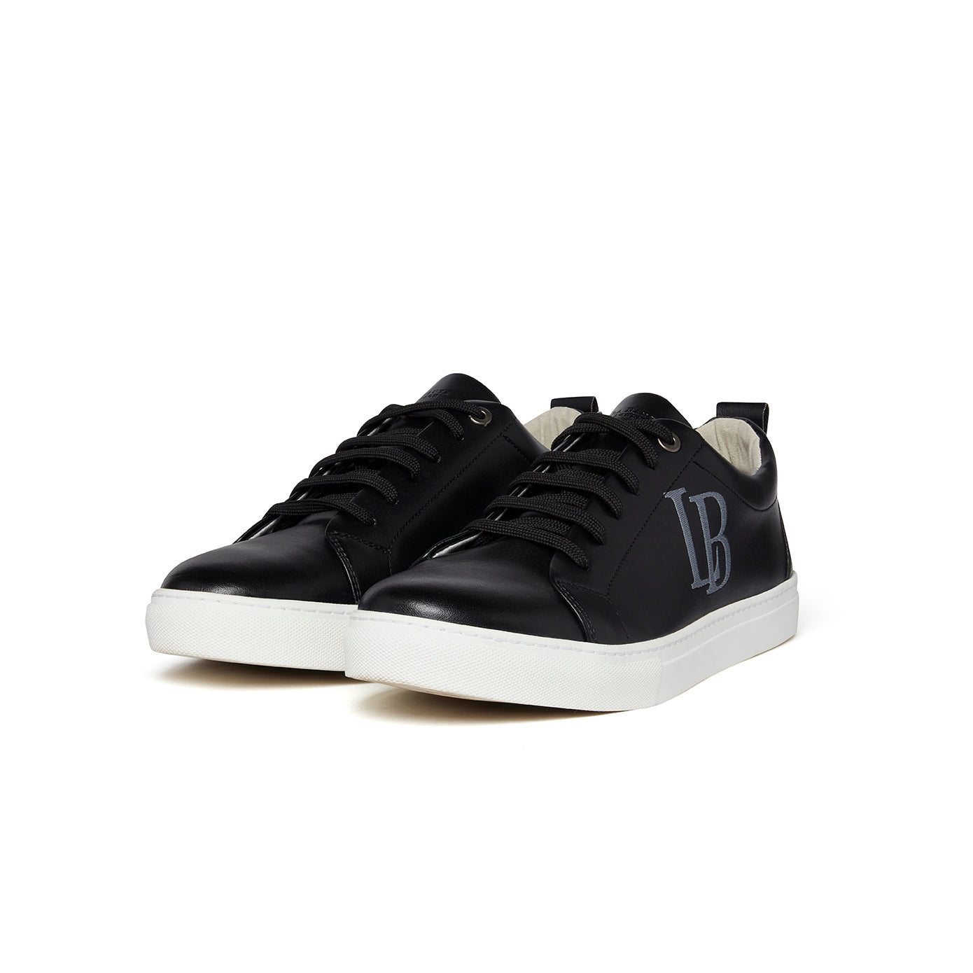 LB Black Apple Leather Sneakers Men - Image 2