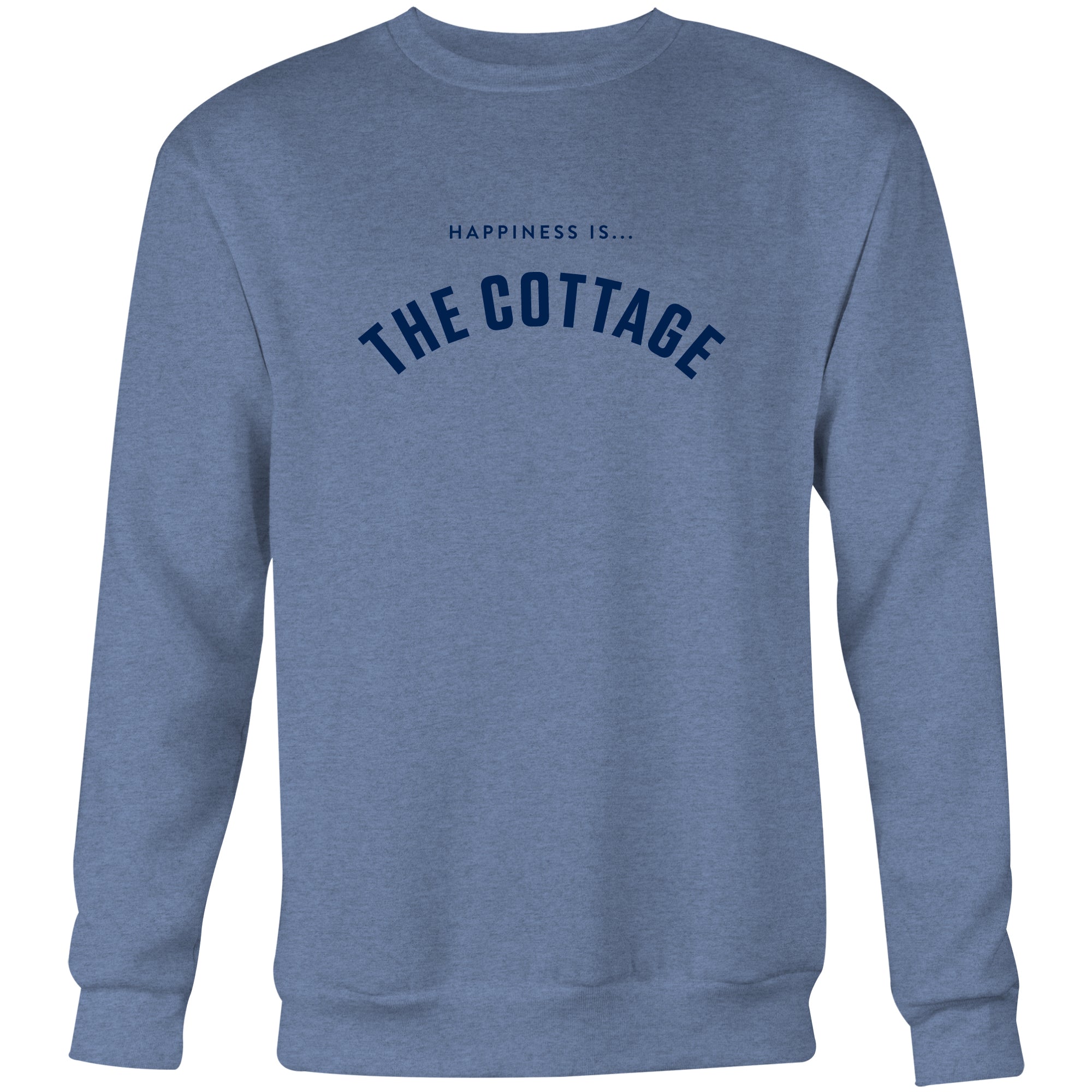 Men's Cottage Collegiate Crew Sweatshirt, Heather Navy - Image 4