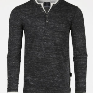 ZIMEGO Men's Long Sleeve Double Layered Y-Neck Fashion Henley - ZGLS247