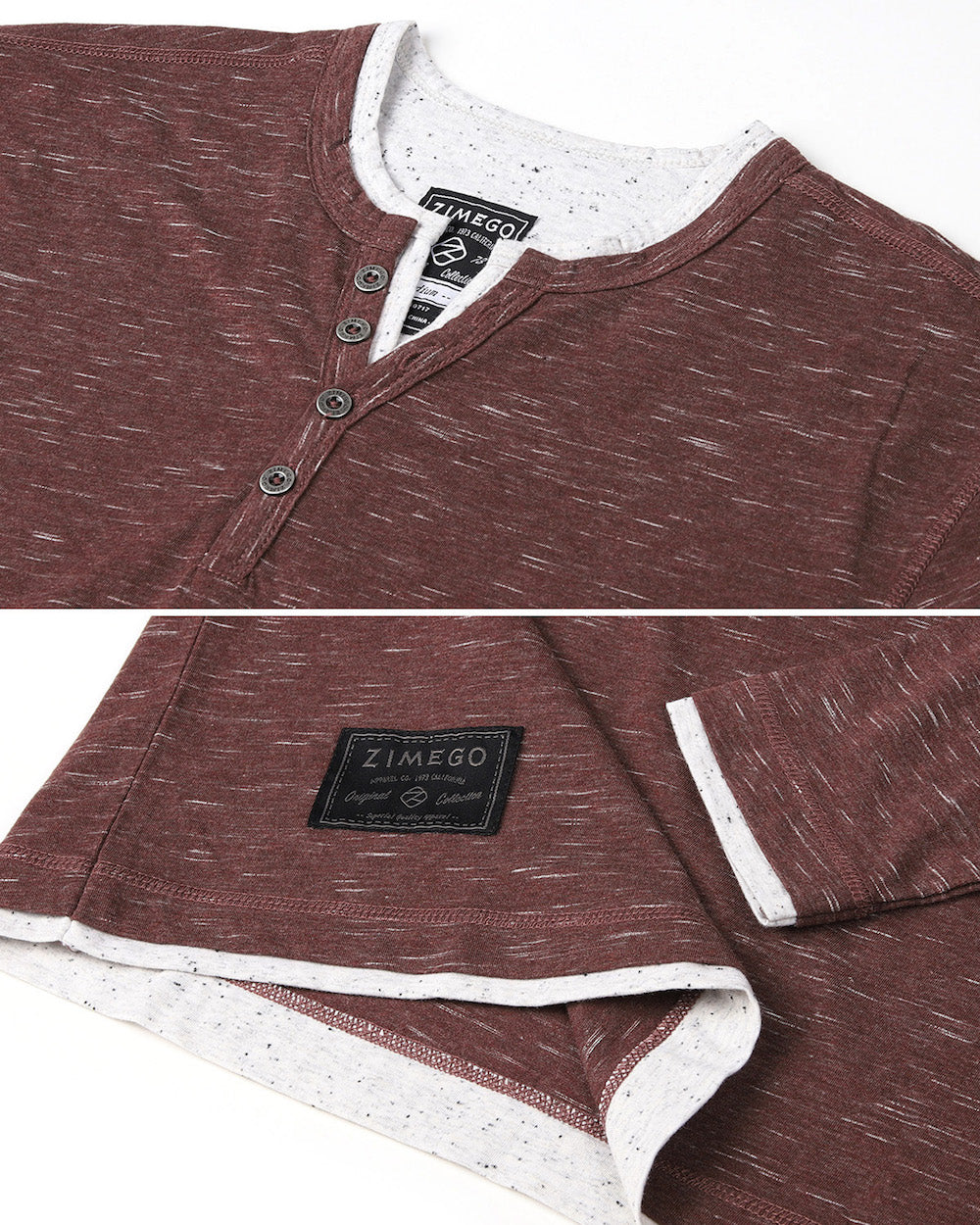ZIMEGO Men's Long Sleeve Double Layered Y-Neck Fashion Henley - ZGLS247 - Image 5