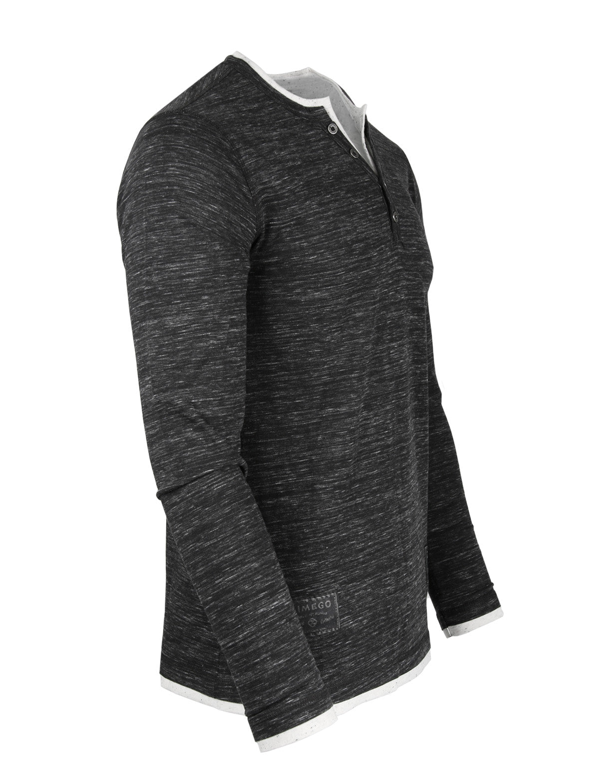 ZIMEGO Men's Long Sleeve Double Layered Y-Neck Fashion Henley - ZGLS247 - Image 2