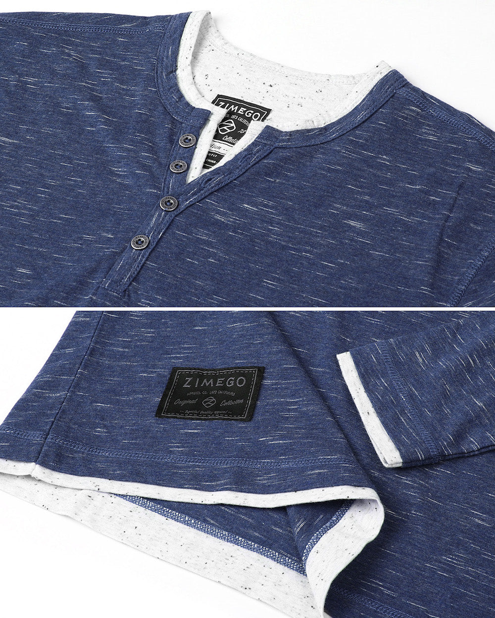 ZIMEGO Men's Long Sleeve Double Layered Y-Neck Fashion Henley - ZGLS247 - Image 5