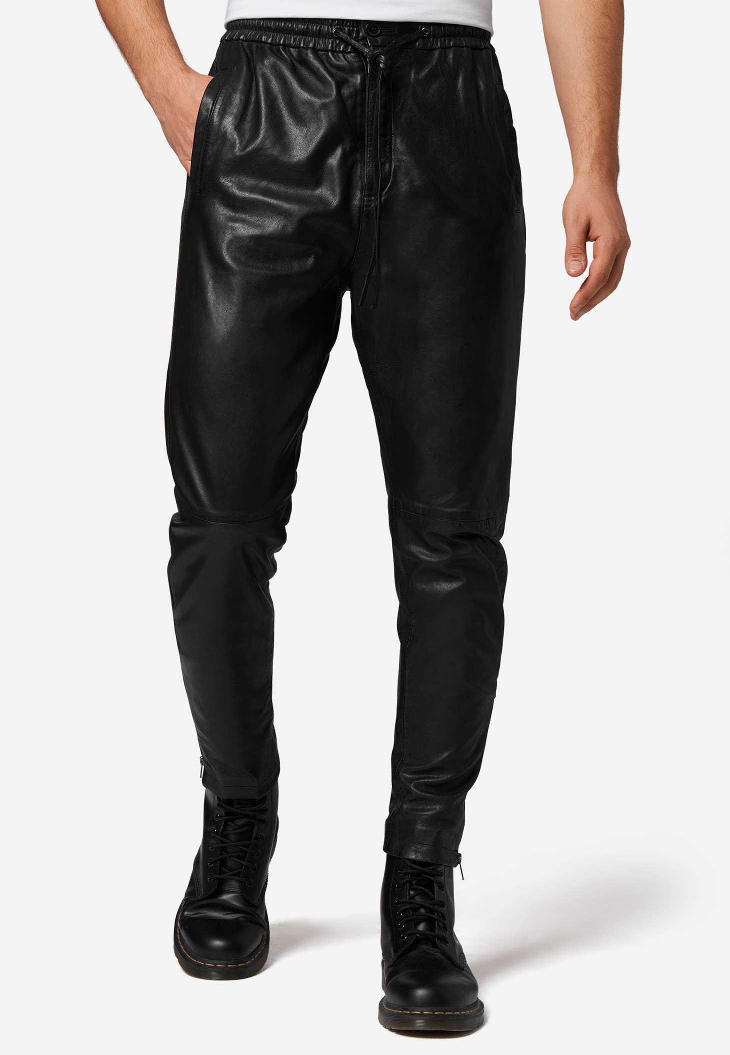Yakil Men's Sheep Leather Jogger Pants - Image 38