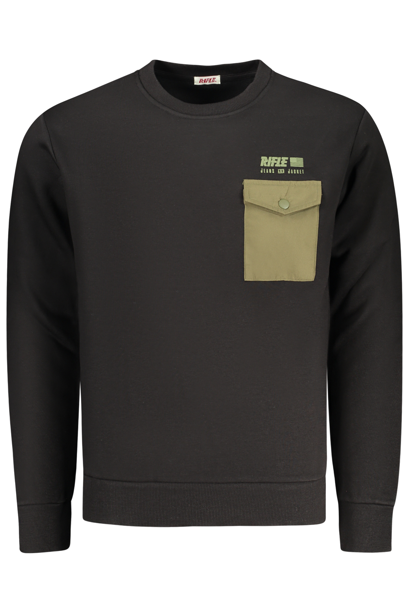 RIFLE MEN'S BLACK ZIP-UP SWEATSHIRT