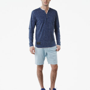 ZIMEGO Men's Long Sleeve Double Layered Y-Neck Fashion Henley - ZGLS247